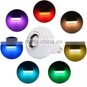 Wireless bluetooth stereo sound E27 LED light bulb speaker