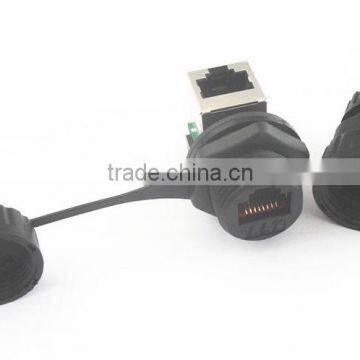 IP67 right angled waterproof rj45 connector male and female with dust cap