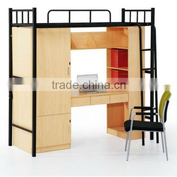 Comfortable steel apartment bed/dormitory bed with desk