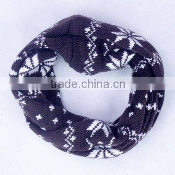 knitting circle kid scarf jacquard with snow pattern