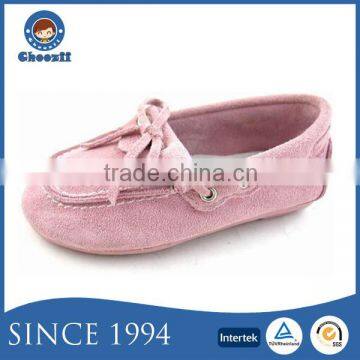 Wholesale Baby Pink Moccasin Shoes with Soft Suede Leather