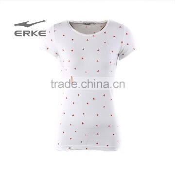 ERKE new design women's t-shirt summer t shirt for girl hot selling women's t-shirt cheap round neck t-shirt wholesale/OEM