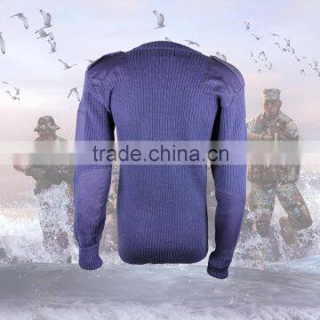 Navy Blue Camouflage Wool Sweater for Army