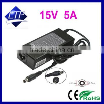 75W 15V 5A laptop adapter with 6.3*3.0mm connector power supply for Toshiba Satellite 1400 1800 A50 Series notebook charger