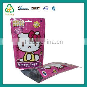 printed bottom gusset plastic bag design with heat seal