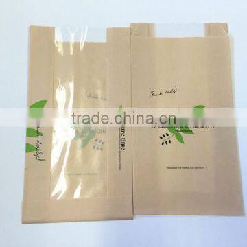 Custom Printed Brown Bread Paper Bags with PP Window