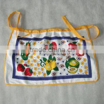 plain yellow border terry cotton towel pigment printing waist apron