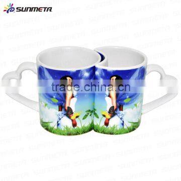 Heart Shape Ceramic Couple Mug,wholesale White Couple Mug photo-3