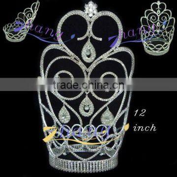 HOT!!!new design height 12'' wedding crown