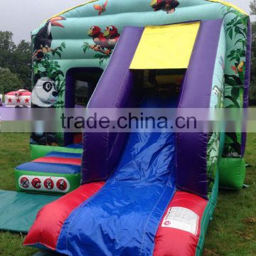 Jungle inflatable bounce combo jumper, commercial outdoor combo castle bounce house inflatable