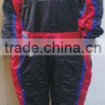 Black,Red,White And Blue Kart Racing Suit