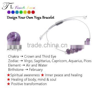 Natural Stone Purple Stone Spiritual Bead Bracelet photo-3