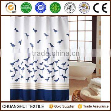 custom waterproof bird printed shower curtain