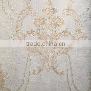 hot selling deep embossed flower basket pattern vinyl wallpaper