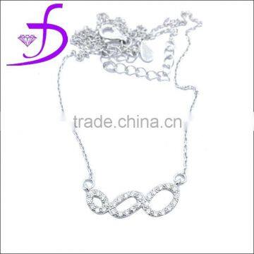 Low price rhdium plating 925 silver charm necklace 2015