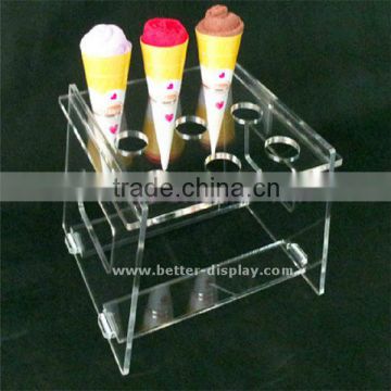 custom clear acrylic ice cream display stand