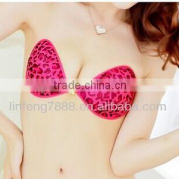 Women Sexy Underwear Set Bra with leopard print silicone bra