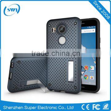 Cell Phone Accessories Dual Layer Kickstand Mesh Cover Case for Nexus X5 photo-5