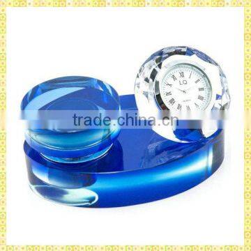 Unique Exquisite Luxury Blue Crystal Diamond Clock For Wedding Guest Takeaway Souvenirs