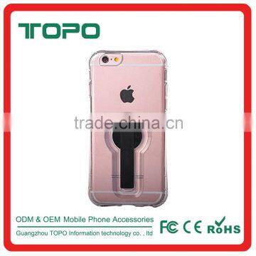 360 Degree Round Plastic Bracket Transparent Tpu Back Cover Cell Phone Accessory Case For Apple Iphone 6 6S Plus photo-3