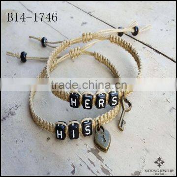 Lovers Jewelry Anniversary Gifts Bracelet Couples bracelet, His and Hers Bracelets ,key lock ,Personalized Jewelry