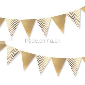 NEW Chevron Gold Bunting Banner Garlands