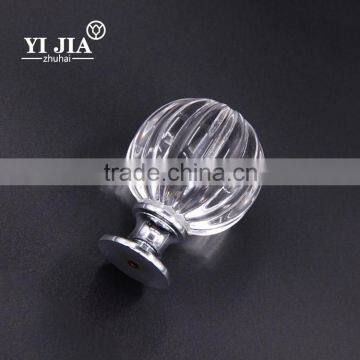 Brass Clear Chrome Plate Pumpkin Shape Glass Pulls and Knobs photo-5