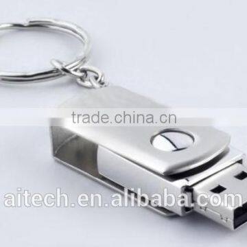 metal swivel usb 4gb , keychain usb drive laser print ,engraved metal usb with 100% real full capacity