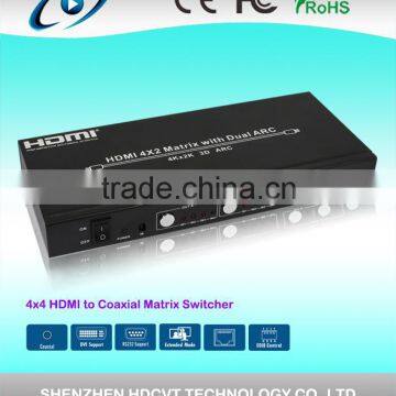 High quality 4 by 2 HDMI Matrix with Dual ARC