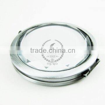 58mm Setting Size Metal Vintage Antique Silver Round Blank Compact Double Side Pocket Mirror Bezels Tray With Cabochon 1991005