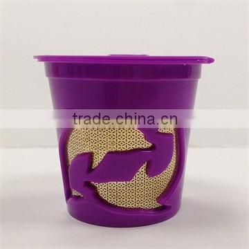 Reusable 24K Gold k-cups Keuring dolphin Design Coffee k-cup Filter