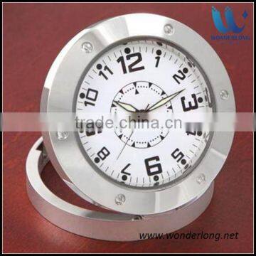 Stainless Round Clock Radio Hidden Camera Multi-function clock Motion Detection DVR520