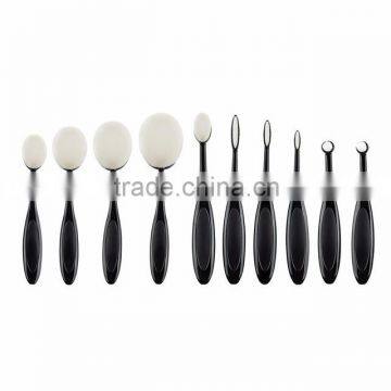 10pcs Black Cheapest Oval Foundation Cosmetic Brush