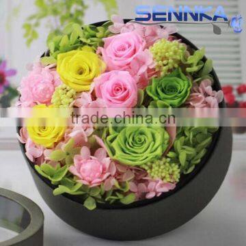 cheap valentine day gifts natural fresh green roses in delhi Preserved flower Gift Box