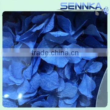 Blue Hydrangea, White Fresh Touch Rose and Real Preserved Flower