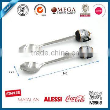 Portable Stainless Steel Flatware With Cute Polyresin Handle, 4pcs Polyresin Cutlery, Rachet Set