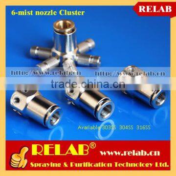 1000PSI Brass Push-in 6-mist Nozzle Water Cluster Head photo-3