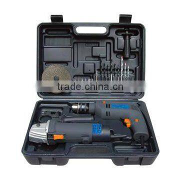 Power tool set angle grinder impact drill