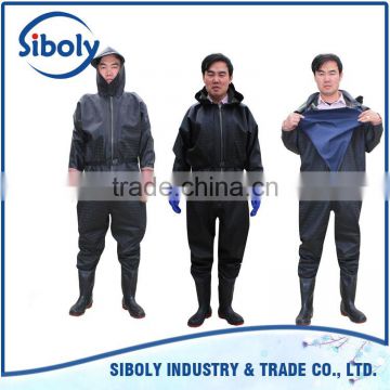 100% waterproof protection from feet to neck plastic full body men workwear