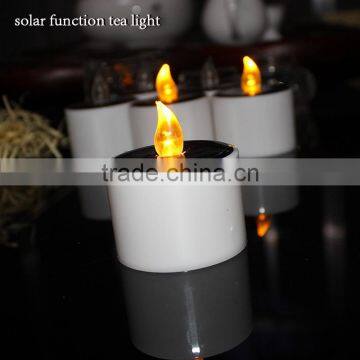 Solar Power Rechargeable LED Tealight Candle Flameless,Amber Yellow Light,Perfect Table Top Decoration For Home,Restaur photo-6