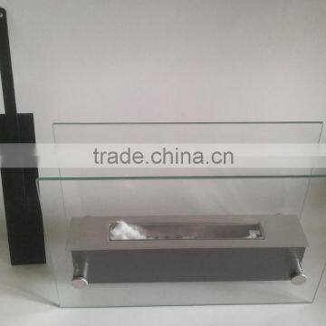 Stainless Steel Bio Ethanol Fireplace With Clear Crushed Glass photo-2