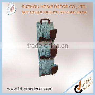 Decorative Metal Magazine Storage Holder With Wooden Board for Wall Decoration photo-5