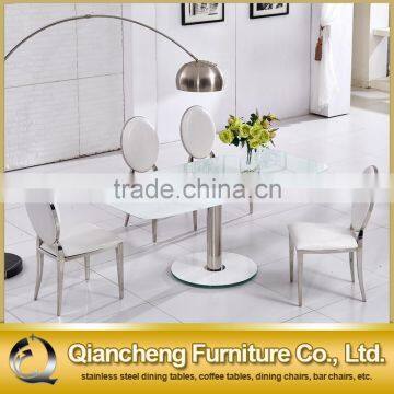 new model functional extendable dining table with stainless steel base