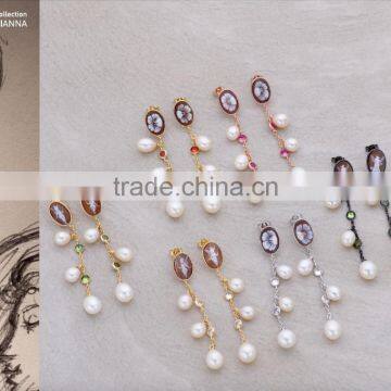 925 Sterling Silver Earring Made in Italy OC4 Cameo 12mm photo-2