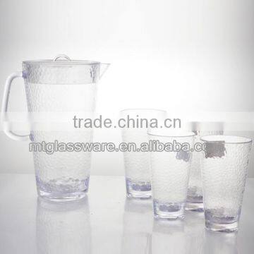 2015 high quality plastic drinking water set water pot and 4pcs water cup