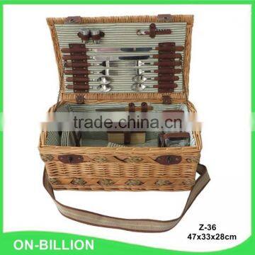 Custom Willow Picnic Basket With Shoulder Strap photo-2