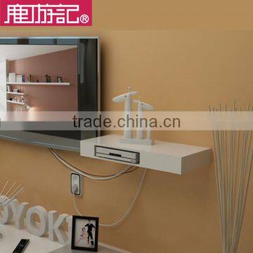 decorative wood wall shelf tv, bracket for stb and dvd