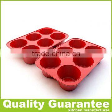 6 Holes Round Silicone Muffin Pan Easy Cake Mold Silicone Cookie Pan photo-3