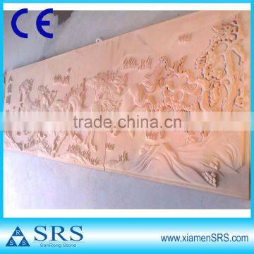 Horse red sandstone wall carving