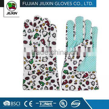 Drill Cotton and PU Leather Garden Gloves photo-4